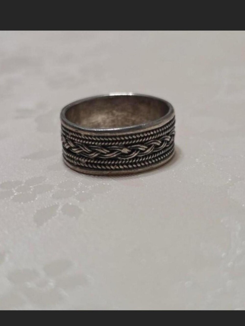 Vintage .925 Sterling Silver braided band ring